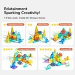 Colorful Magnetic Tiles: Jurassic Adventure 48P - Image 9